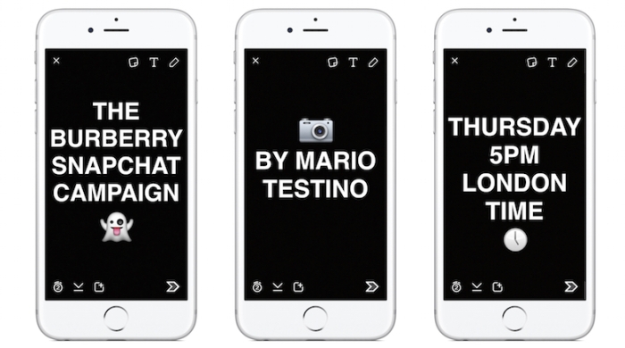 Burberry digital advertising on Snapchat
